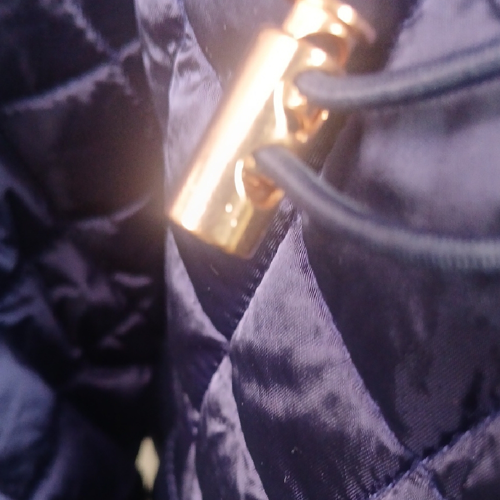 Navy Quilted Women's Jacket With Rose Gold Hardware - Picture 11 of 13